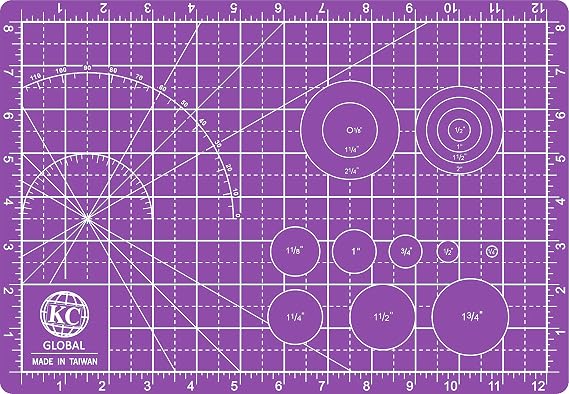 KC GLOBAL A4 (13"x9") Professional Grade Self-Healing Double-Sided PVC Cutting Mat (Purple) - Odor-Free, Eco-Friendly, Non-Slip, Premium Desk Mat for DIY, Crafting, Model Building and Art Projects