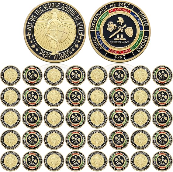Nosiny 40 Pcs Christian Challenge Coins Metal Prayer Gifts,Classic