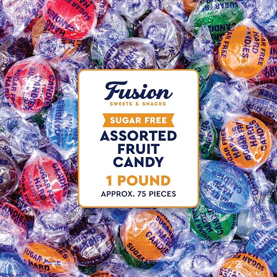 Arcor Sugar Free Assorted Fruit Hard Candy, 1 Pound, Individually Wrapped
