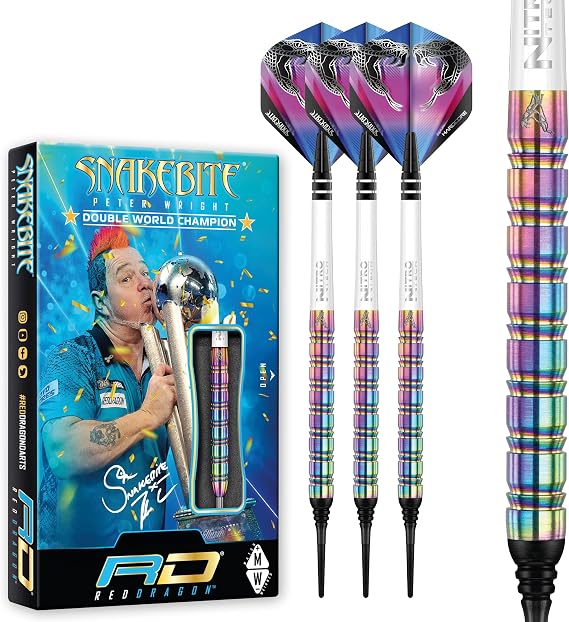 RED DRAGON Peter Wright Snakebite 1 professional darts Tungsten darts set with flights and shafts