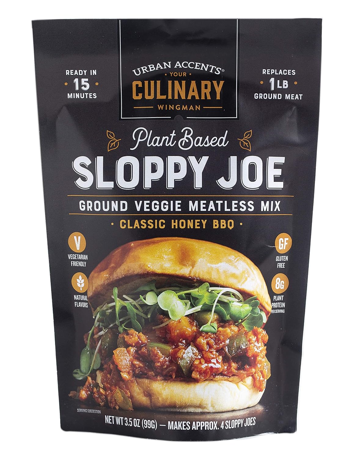 Urban Accents Sloppy Joe Plant Based Meatless Mix Gluten Free Plant Based Protein & Seasoning Blend, 3-pack