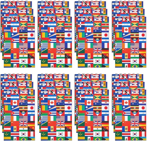Ctosree 24 Pack World Flags Notepads International Party Favors