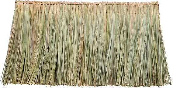 Backyard X-Scapes Tahitian Thatch Panel Palapa Cover Tiki Bar Roof Grass Tiki Thatch Roofing Panel 24 in H x 36 in L (2-Pack)