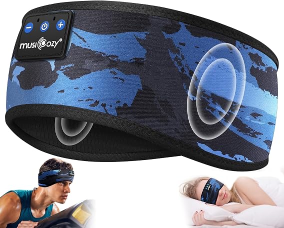 MUSICOZY Sleep Headphones Bluetooth Headband Headphones for Side Sleepers