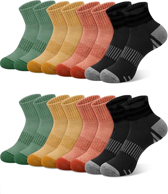 YSense 8 Pairs Mini Crew Ankle Socks for Women, Quarter Athletic Socks
