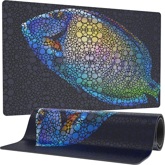 Flipper Aquarium Mat with Tang Artwork Waterproof and Cushioned for Aquariums, Floor Mat, Desk Pad, and Decorative Gift for Hobbyists