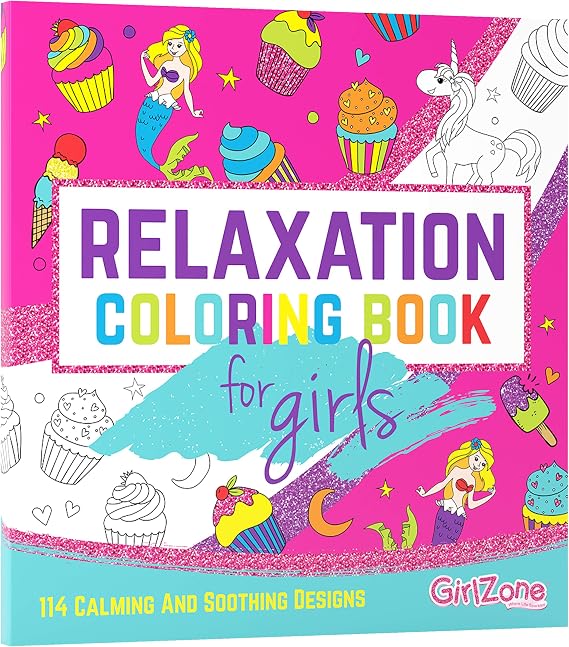 GirlZone Arts and Crafts Unicorn and Mermaids Coloring Book for Girls 4 to 10 Years, Birthday Gift Idea