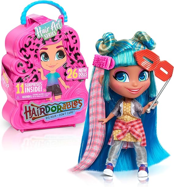Hairdorables Collectible Doll Hair Art Series 5, styles and case colors may vary, each sold separately, Kids Toys for Ages 3 Up by Just Play