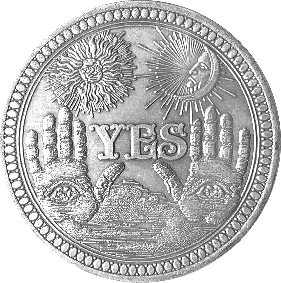 Pocket Fortune Teller Good Luck Heads Tails Challenge Coin