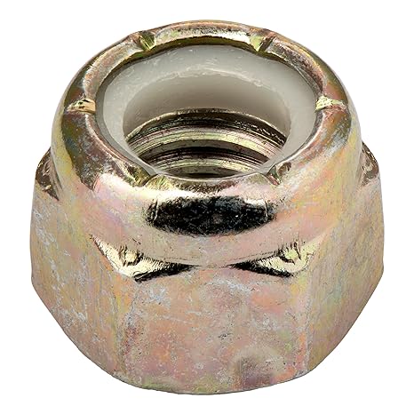 1/2"-20 (25 Pack) Grade 8 Hex Nylon Insert Lock Nut, Fine Thread, Yellow Zinc by Makers Bolt