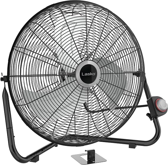 Lasko High Velocity Wall Mount and Floor Fan - 20" - 2264QM - Black
