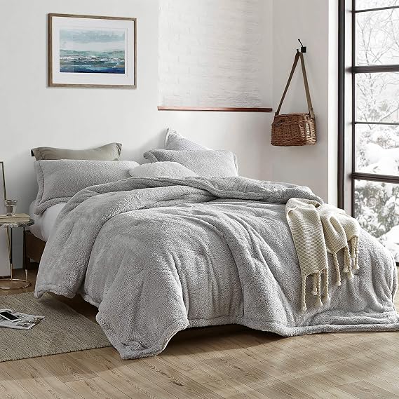 Original Plush Coma Inducer King Oversized Comforter, Silver Stone | Experience Coma Worthy Sleep with Cozy Plush Extra Large Bedding