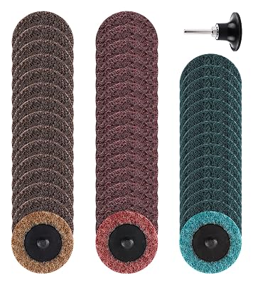 Quick Change Discs 2 Inch Roll Lock- 46pcs, 14 Holder Surface Discs for Die Grinder Surface Strip Rust Paint Removal 46