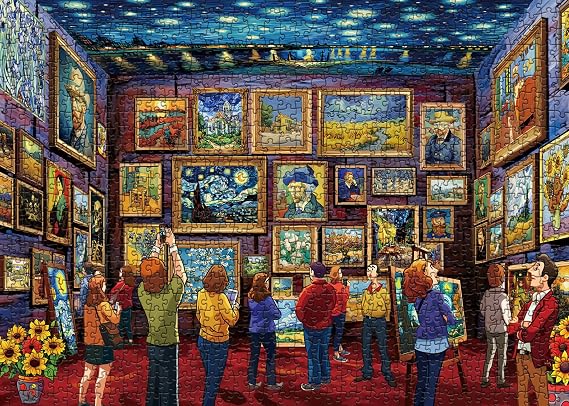 Van Gogh Puzzle 1000 Piece Puzzles for Adults, Art Painting Jigsaw Puzzles Starry Night Puzzle, Sunflower Iris Challenging Puzzles for Adults as Family Game Home Decor