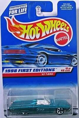 Hot Wheels - 1998 First Editions - 1963 T-Bird - Ford - #9 of 40 Cars - Die Cast - Collector #644 - Limited Edition - Collectible