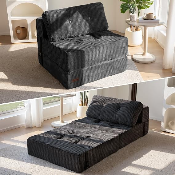 MAXYOYO Folding Sofa Bed, Convertible Chair Bed with Pillow