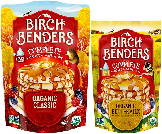 Birch Benders 40 oz, Organic Classic & 16 oz, Organic Buttermilk Pancake & Waffle Mix