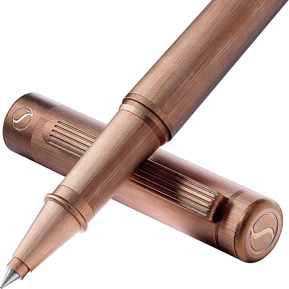 Scriveiner Copper Rollerball Pen - Stunning Luxury Pen, Schmidt Ink Refill, Best Roller Ball Gift Set for Men & Women, Professional, Executive Office, Nice Pens