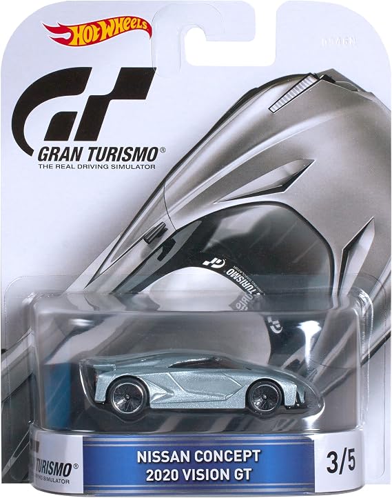Hot Wheels Retro Entertainment Gran Turismo Nissan Concept 2020 Vision GT Die-Cast Vehicle 3/5, Silver