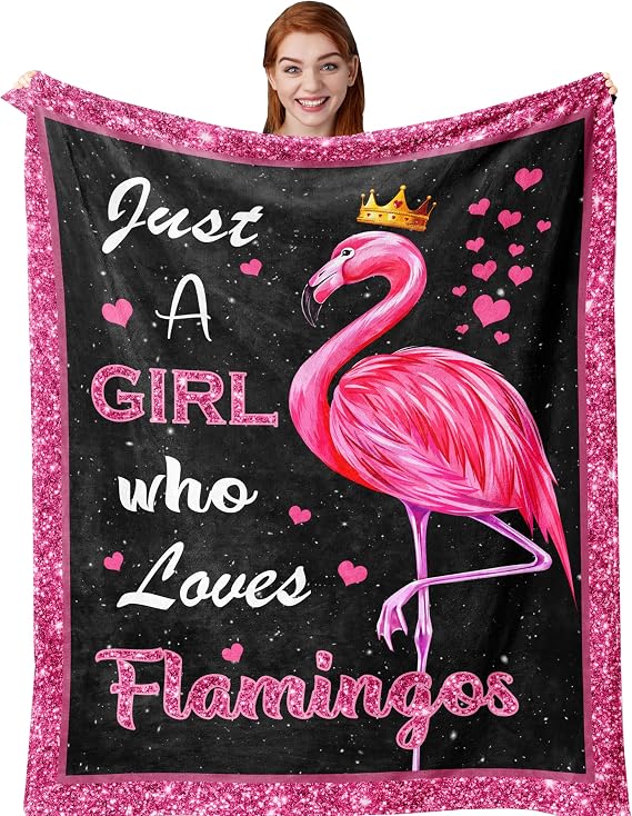 Amonee-YL Flamingo Gifts Blanket 60"X50", Flamingo Gifts for Women Girls