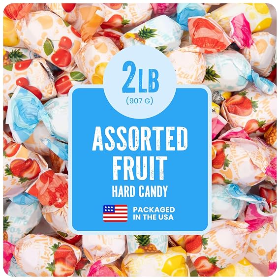 Cambie Assorted Fruit Hard Candy Individually Wrapped - 2 lbs Fruit Candy