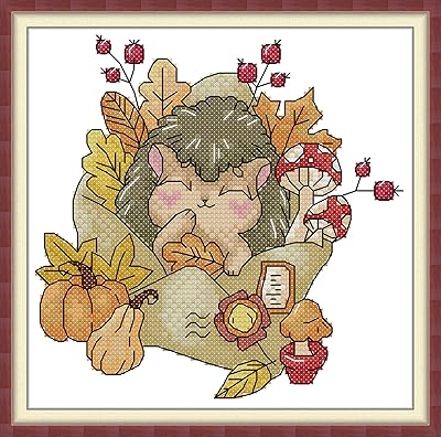 CROSSDECOR Stamped Cross Stitch Set for Adults 11CT Counted Cross Stitch Kit for Beginners DIY Embroidery Kits for Entrance Livingroom Bedroom Decoration