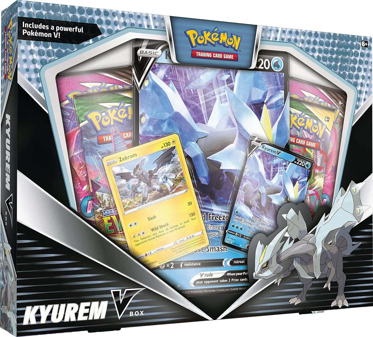 Pokémon TCG: Kyurem V Box 2 Foil Promo Cards, 1 Foil Oversize Card & 4 Booster Packs
