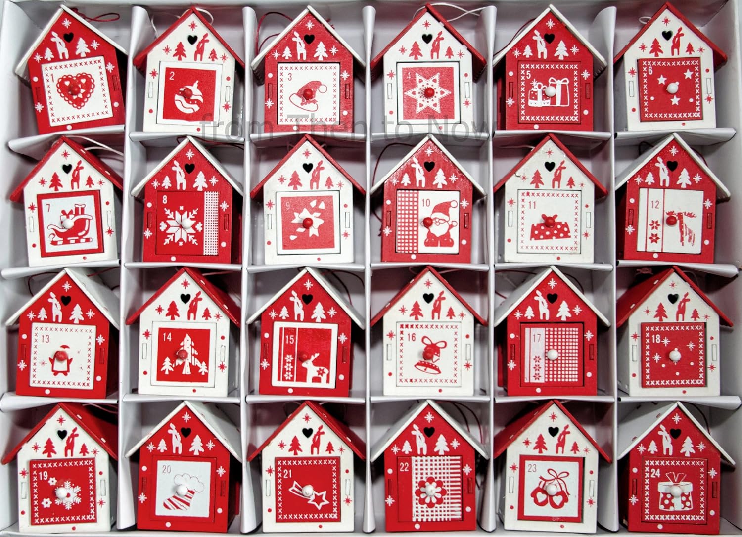 Wooden Birdhouse Christmas Advent Village Calendar
