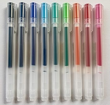 MUJI Gel Ink Ballpoint Pens [0.5mm] 9-colors Pack by Muji