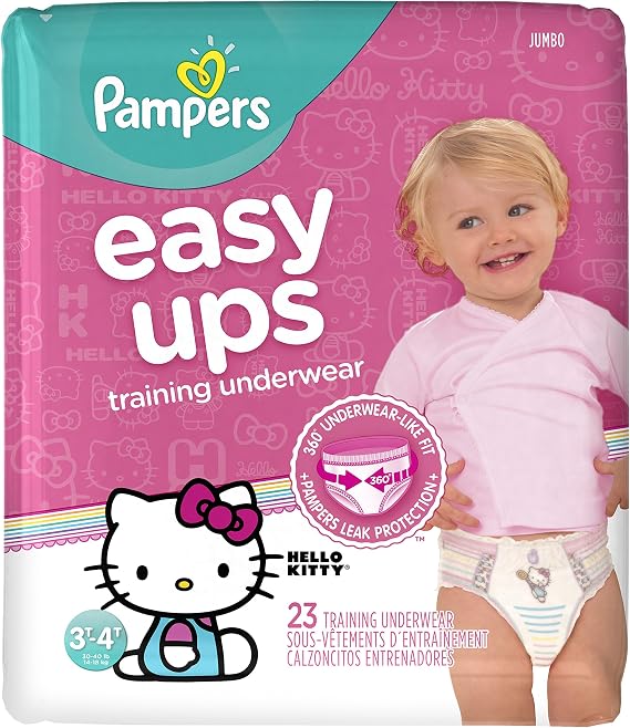 Pampers Easy Ups Training Underwear Girls 3T-4T (Size 5), 23 Count