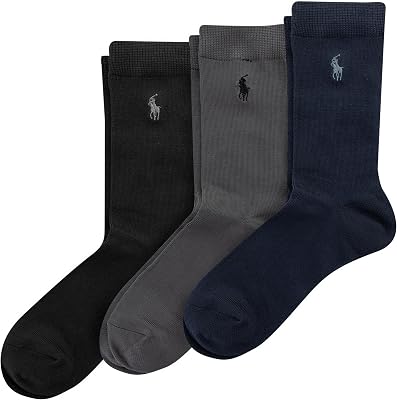 Polo Ralph Lauren boys Supersoft Dress Crew Socks - 3 Pair Pack - Soft Yarn and Stay Up Top