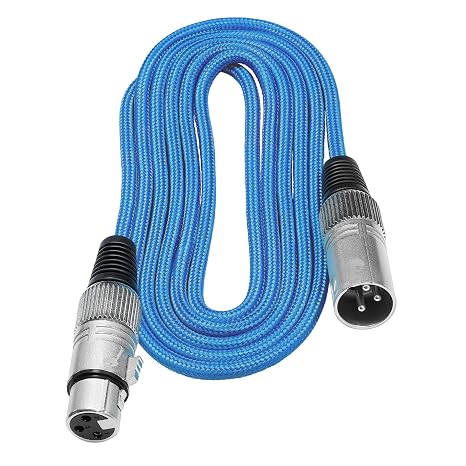 KONDOR BLUE x WhoisMatt | 6 FT XLR Female to XLR Male | Balanced XLR Audio Signal, Ultra-Durable, Nylon Braided with Reinforced Metal Connectors | Blue