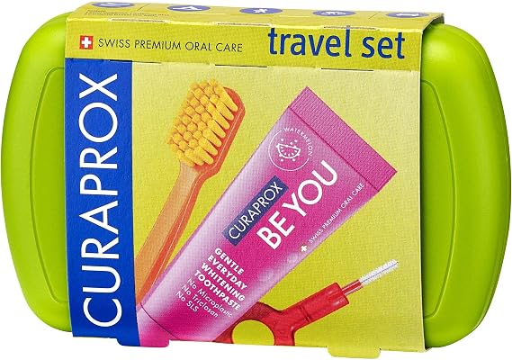 Curaprox Travel Set, Green, Set with CS 5460, Toothpaste, IDB, Swiss Made