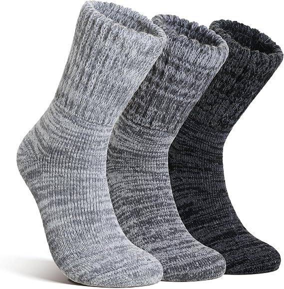 Merino Wool Boot Socks Thermal Winter Ski Thick Warm Hiking Socks for Women Men 3 Pairs