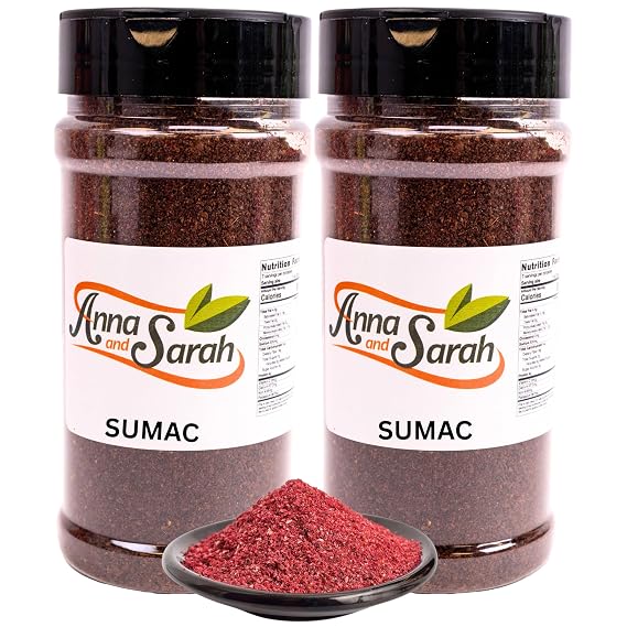 Anna and Sarah Sumac Spice Powder - Sumac Seasoning - Easy To Use Spice Cap- Vegan- Middle Eastern and Mediterranean Spices in Jar 7 oz (2 Pack)
