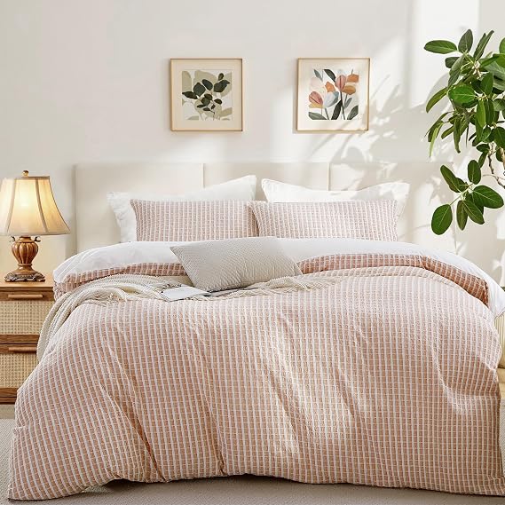 Oli Anderson 100% Cotton Waffle Comforter Set, Bed Comforter (Pumpkin Brown, Queen)