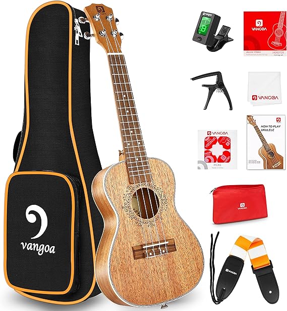 Tenor Ukulele 26 Inch Mahogany Professional Acoustic Ukelele Four String Wooden Hawaiian Uke Beginner Kit Ukuleles Bundle for Adult Starter Kit, by Vangoa