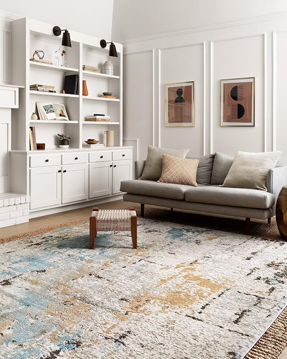 Loloi Alchemy Stone/Slate 11'-6" x 15' Area Rug | ALC-01 Approx. 11x15 Grey Living room Dining room Bedroom, Playful, Colorful, Area Rug