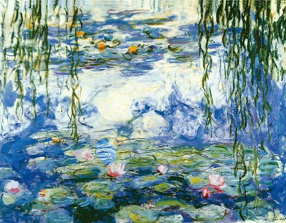 Wieco Art Water Lilies Floral Canvas Prints Wall Art by Claude Monet Famous Oil Paintings Flowers Reproduction for Kitchen Bedroom Bathroom Home Decor Modern Classic Landscape Pictures Giclee Artwork