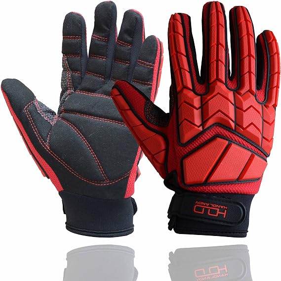 HANDLANDY Anti Vibration Gloves, SBR Padding, TPR Protector, Mechanic Work Gloves