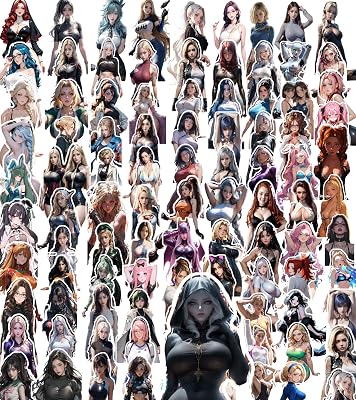 Edgy Anime Decals 100 PCS | 3-Inch Waterproof Vinyl Stickers |Hentaii, Punk, Lewd, NSFW Cute Girls & Sexy Waifus | Perfect for Laptop, Car, Water Bottle