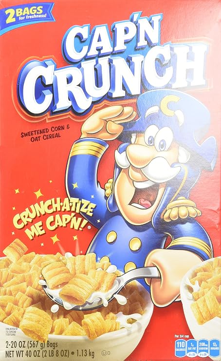 Cap'N Crunch Sweetened Corn and Oat Cereal, 40 Ounce