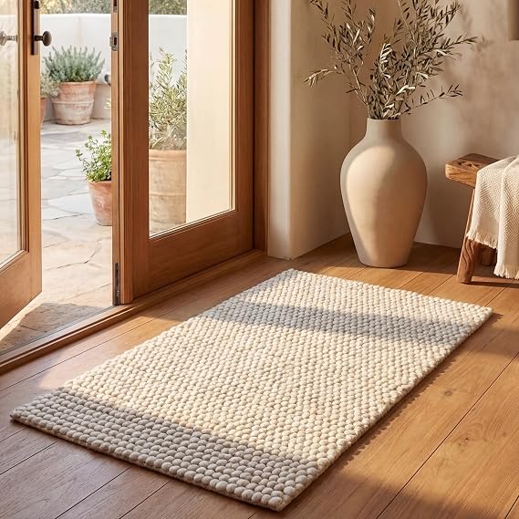 SAFAVIEH Natura Accent Rug 2'3"x4' Wool Knotted, Ivory NAT620A