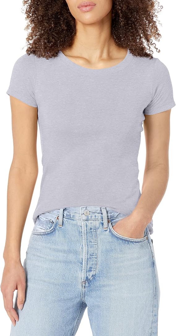 Clementine Women's Ideal Crew Neck Tee, Heather Grey, Medium