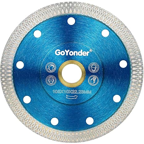 GoYonder 4 Inch Tile Blade, Super Thin Diamond Saw Blade for Cutting Porcelain Tiles, Granite Marble Ceramics (4"-Blue)