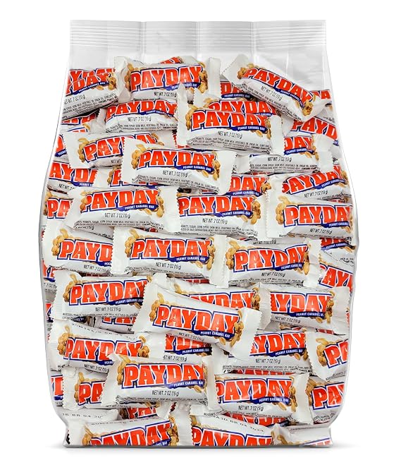 PayDay Fun Size Candy Bars - 40 Snack Size Candy Bars - Bulk PayDay Peanut & Caramel Candy - Bulk Candy Perfect for Parties and Office Snacks