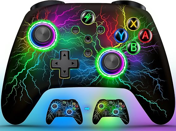 HELLCOOL Switch 2 Controller - Wireless Controller for Switch 2, Controllers Switch 2 with Cool RGB, Macro/Turbo Function, Precise Motion Control, Compatible with Switch 2(2025)/1/Lite/OLED Console