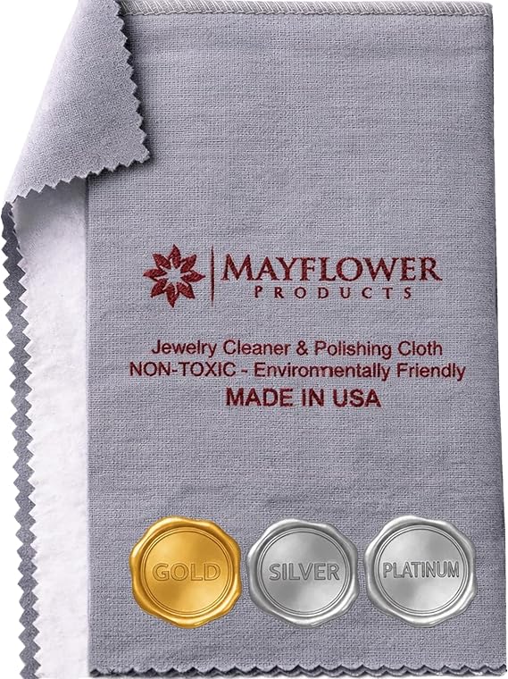 Pro Size Polishing Cleaning Cloth Made in USA for Gold, Silver, Platinum. Pure Cotton Eco Friendly Tarnish Remover Cleaner Large 11 x 14 Inch. Shines Jewelry Like New. Cleans Coins Watches Silverware | Made in USA, Non-Toxic Tarnish Cleaner Infused on Ultra-Soft Cotton Double Flannel Large 11X14 Inch Each Eco-Friendly Polish