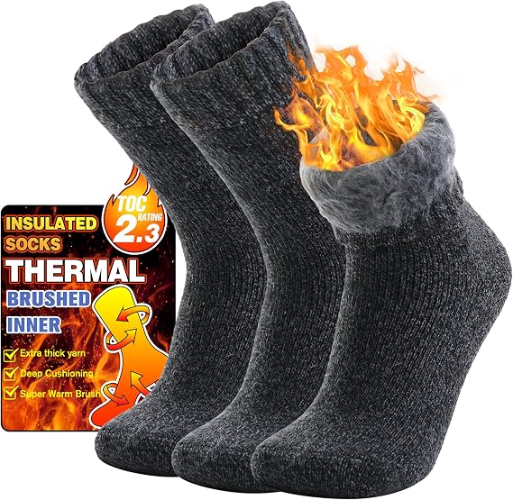 Welwoos Thermosocken für Damen Herren 3 Paar Warme Wintersocken Dicke Kuschelsocken Atmungsaktiv Skisocken Arbeitssocken