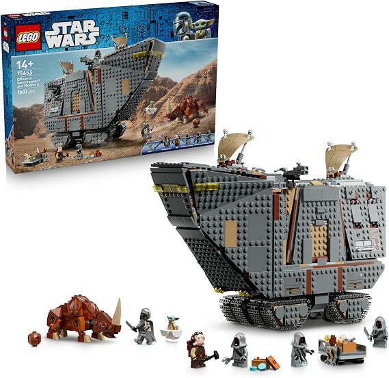 LEGO Star Wars 75453 Offworld Sandcrawler and Mudhorn - Model kit w/Grogu Figure & 5 Minifigures incl. The Mandalorian - Birthday Gift for 14+ Year Old Teenage Boys & Movie Fans